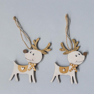 Renne suspendu en bois, ensemble de 2