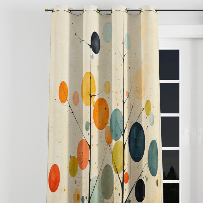 Avelardo - Minimalism Grommet Curtain - Velvet Room Darkening - 1 Panel, 52" W x 90" L, Golden Grommets