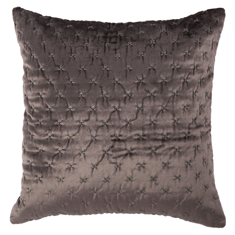 Deana Square Pillow Cover & Insert, Dark Gray