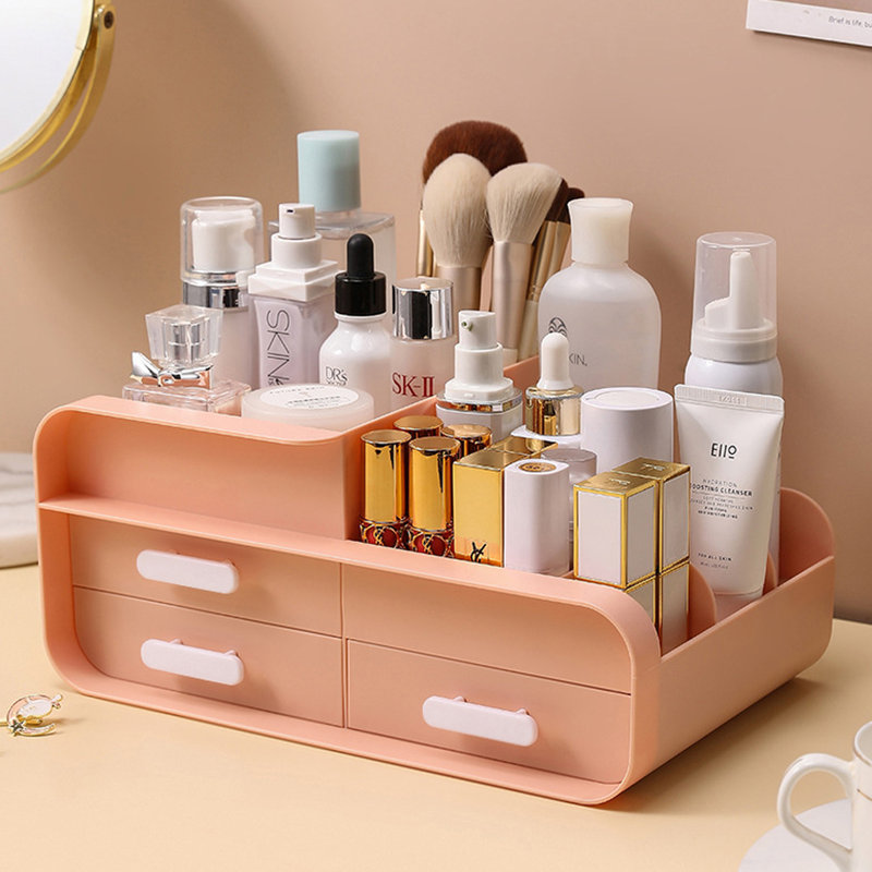 Maariyaah Plastic Desk Organiser, Pink