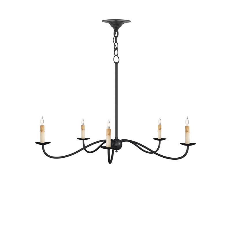 Saxon 5 - Light Wrought Iron Chandelier