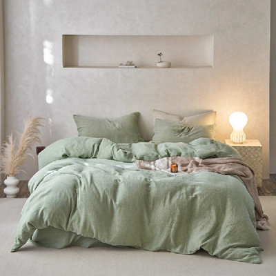 Housse de couette pour lit double 100% coton vert