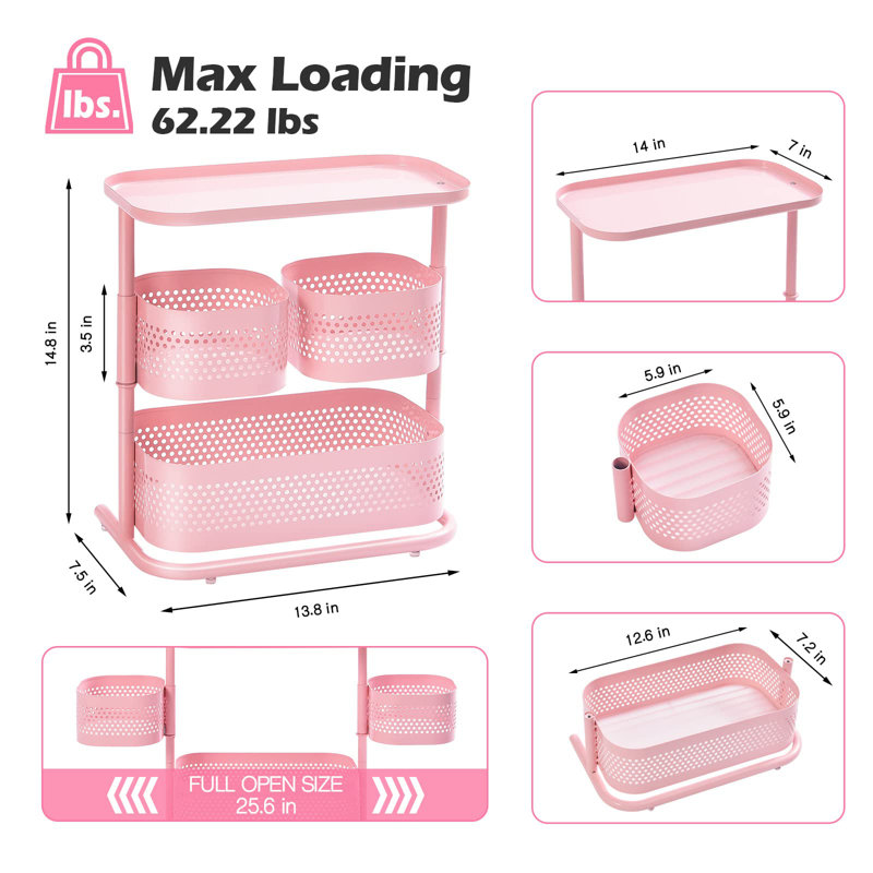 Contenant de rangement pour salle de bain Clerge, Rose