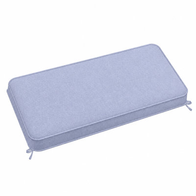 3 Inch High Custom Indoor Outdoor Bench Cushion with Double Piping and 2 Cushion Ties for Window Seats and Patio Furniture