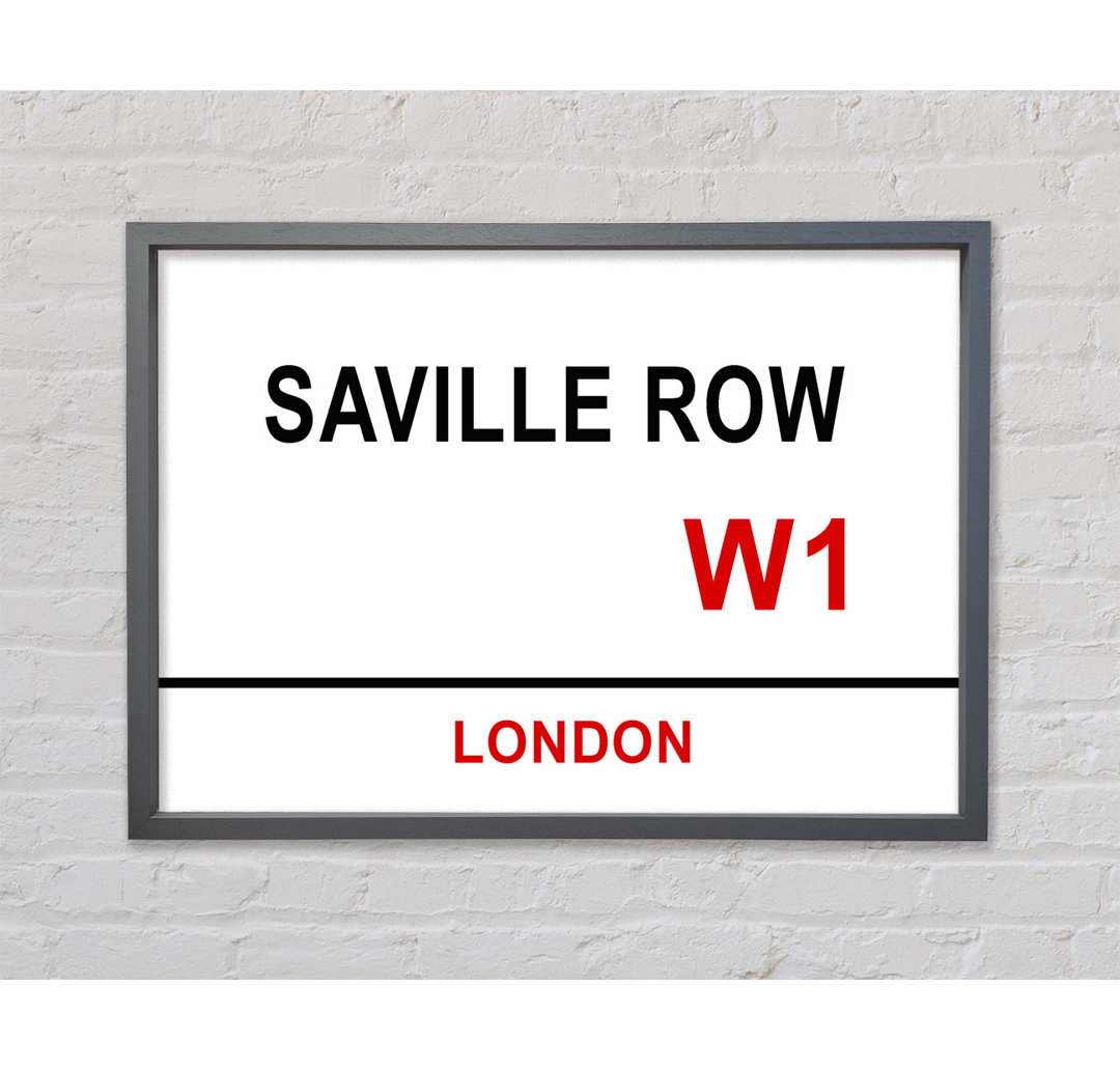 Saville Row Signs - Einzelner Bilderrahmen Typografie auf Leinwand