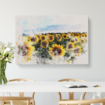 Sunflowers Watercolour - Wrapped Canvas