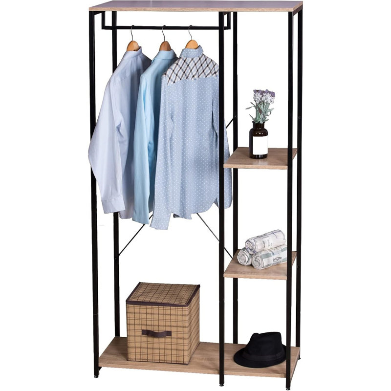 Makowski 90cm Clothing Rack, Black/Light Oak