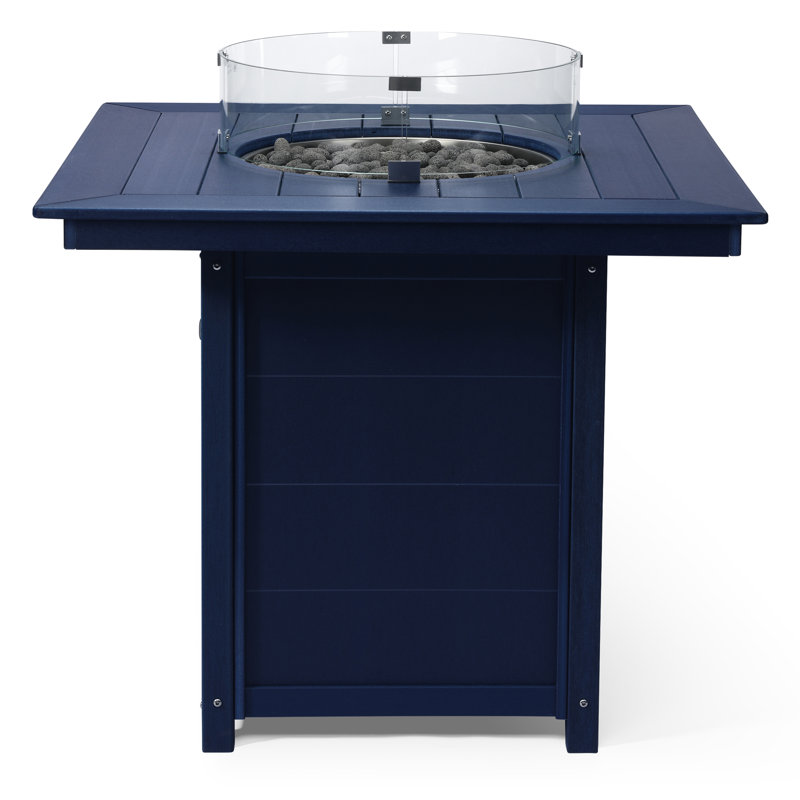 Table carrée avec foyer 42 po, 42.25" H x 42.25" W x 42.25" D, Blue