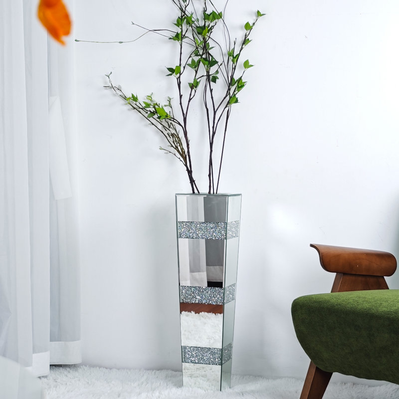 Vase de sol en cristal écrasé à miroir