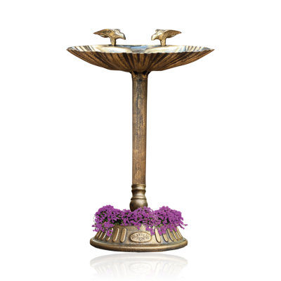 Adette Resin Pedestal Birdbath
