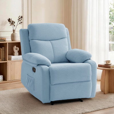 KORSER Recliner Chair, Rocker Recliners For Living Room, Small Recliner For Small Spaces, Manual Recliners With Side Pockects