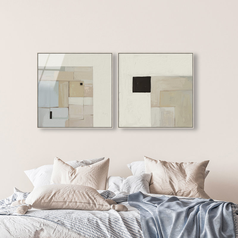 Soft Roughness Set Set by Oliver Gal, 31"H x 31"W, Silver Floater Frame