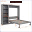 Lit escamotable double avec tablettes SpaceSaver - Blanc-294159649