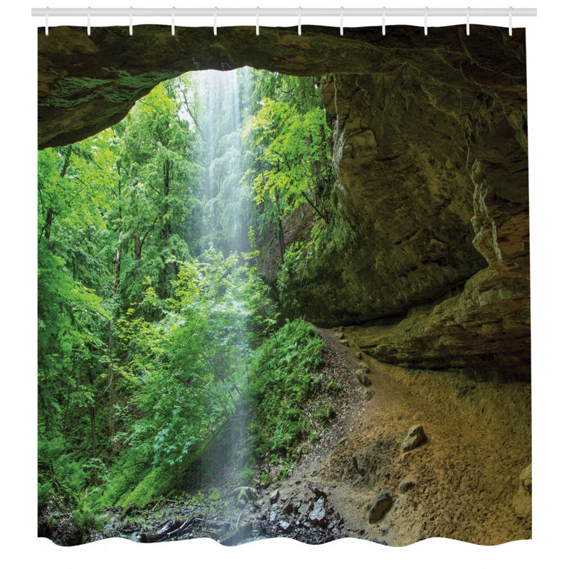 Ensemble de rideau de douche et crochets de la nature, H 75 po x l 69 po