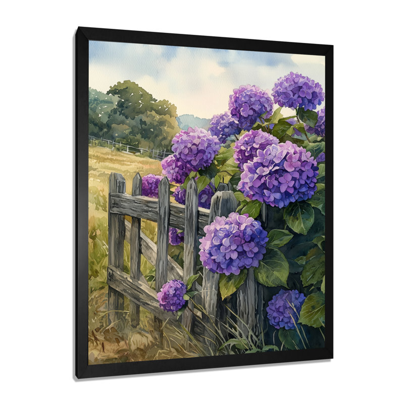 Canterbury - décoration murale florale, H 32 po x l 24 po, Noir, noir, noir, noir, Picture Framed