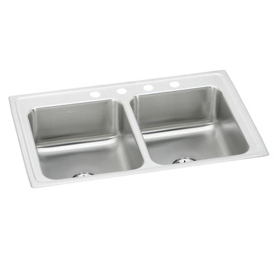 Gourmet 33" L x 21" W Drop-In Kitchen Sink with Faucet