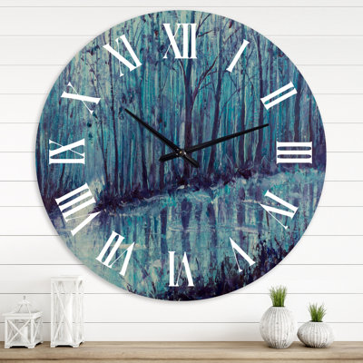 River Creek in Mystical Forest - Horloge murale traditionnelle