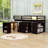 Iago Kids Low Twin 3 Drawers Wood Loft Bed with Rolling Portable Desk and Shelves-1551077186