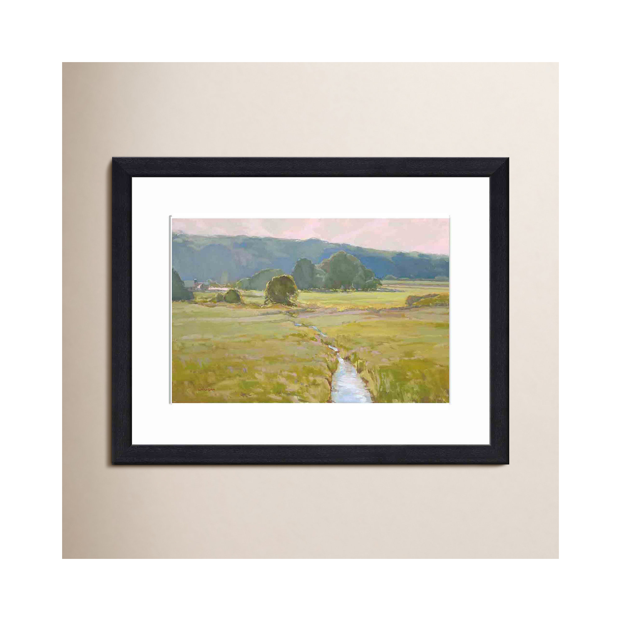 Summer Pasture II by Stephen Calcasola, Black, 32"H x 48"W