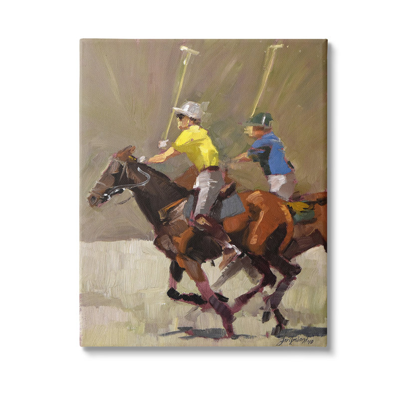 Art mural sur toile Gallo's Polo joueurs par Jeri Ireland, H 48 po x l 36 po