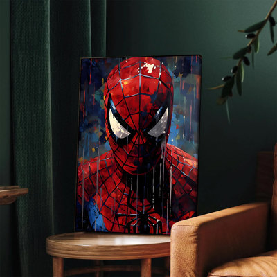 1 PC, art mural, affiches encadrées, Spider-Man, reproduction d'art sur toile, super-héros vibrant, décoration murale, Pop Art moderne, peinture pour salon, chambre, bureau, décoration, cadeau unique pour les fans de Marvel, prêt à accrocher de haute qualité