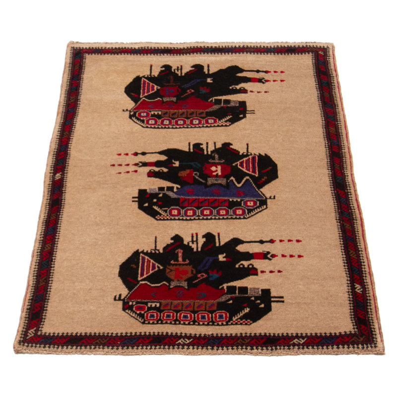 Tapis brun clair Rare War 2 pi 11 po x 4 pi 8 po
