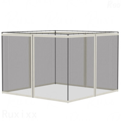10X10FT Gazebo Sidewall, For Outdoor Use With Mesh Netting (White)