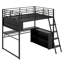Lit mezzanine en métal avec DEL, bureau et tablettes-636549572