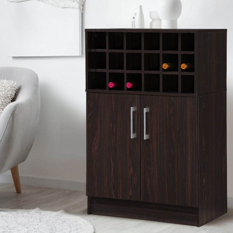 Chaunci Wood Bar Cart, Dark Brown