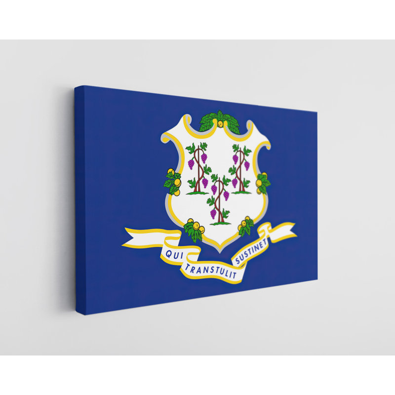 Connecticut State Flag USA Flags - Photographie sur toile tendue, L 24 po x H 16 po