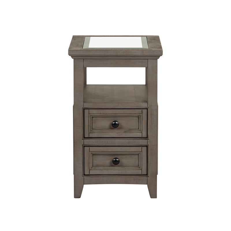 Randell Glass Top 2 - Drawer End Table