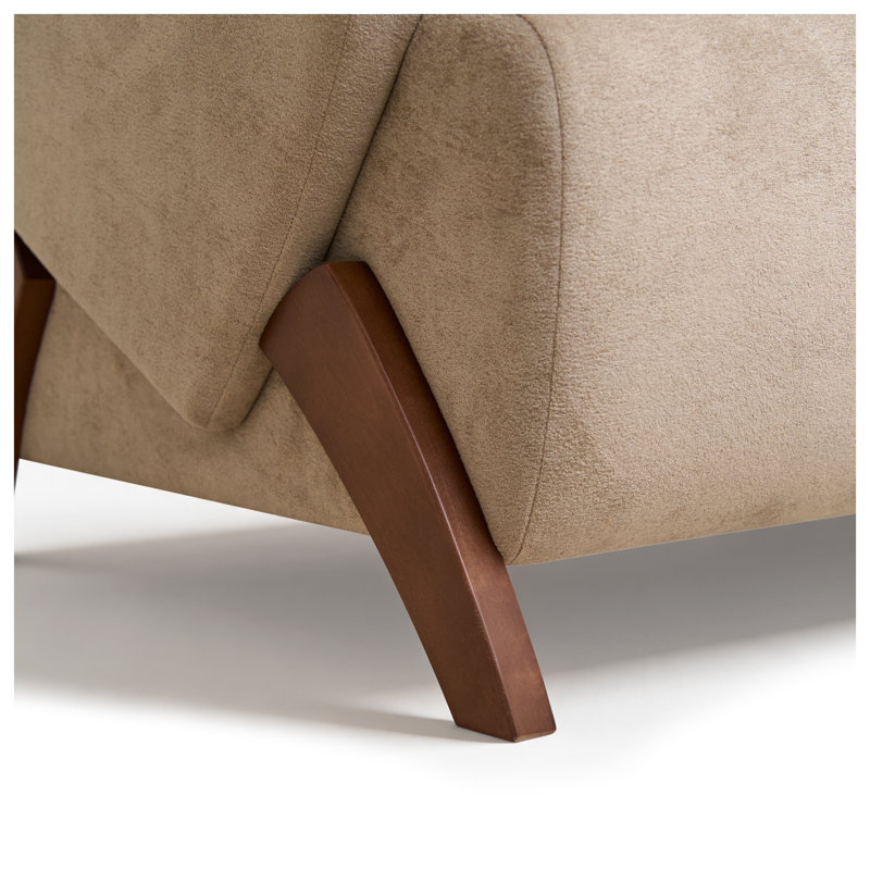 Chaise d'appoint en velours beige foncé avec pieds en bouleau pour le salon, le bureau ou le bureau, Beige
