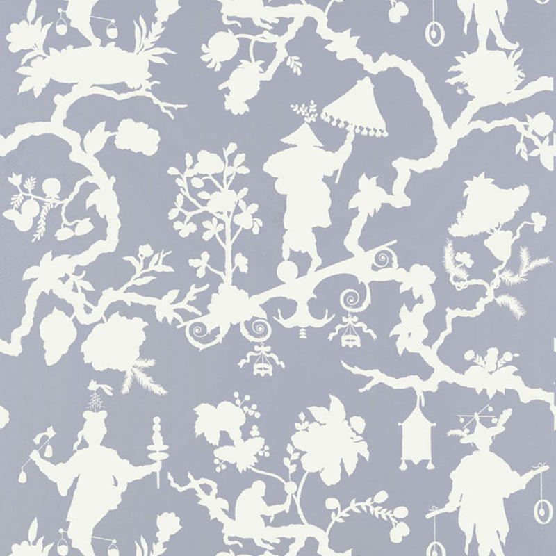 Papier peint à imprimé silhouette Shantung, Glycine