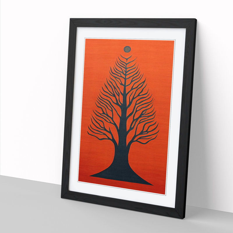 FRM-V0523-2506X Tibetan Tree Art - Single Picture Frame Print, 46cm H x 34cm W x 2cm D, Walnut