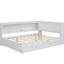 Lit de jour double avec rangement, DEL et lit gigogne - rangement en bois de style moderne avec option de lit élégant-796180183