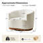 Fauteuil demi-tonneau pivotant en chenille avec dossier ergonomique et pieds en bois massif de 31,5 po Berklie-114288409