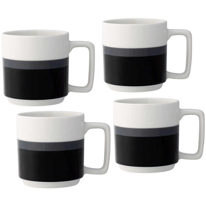 Noritake Colorstax Stripe Mugs, 16 oz., Black, 4