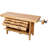 Solid Rubber Wood Workbench with 8 Drawers & Integrated Wood Vise