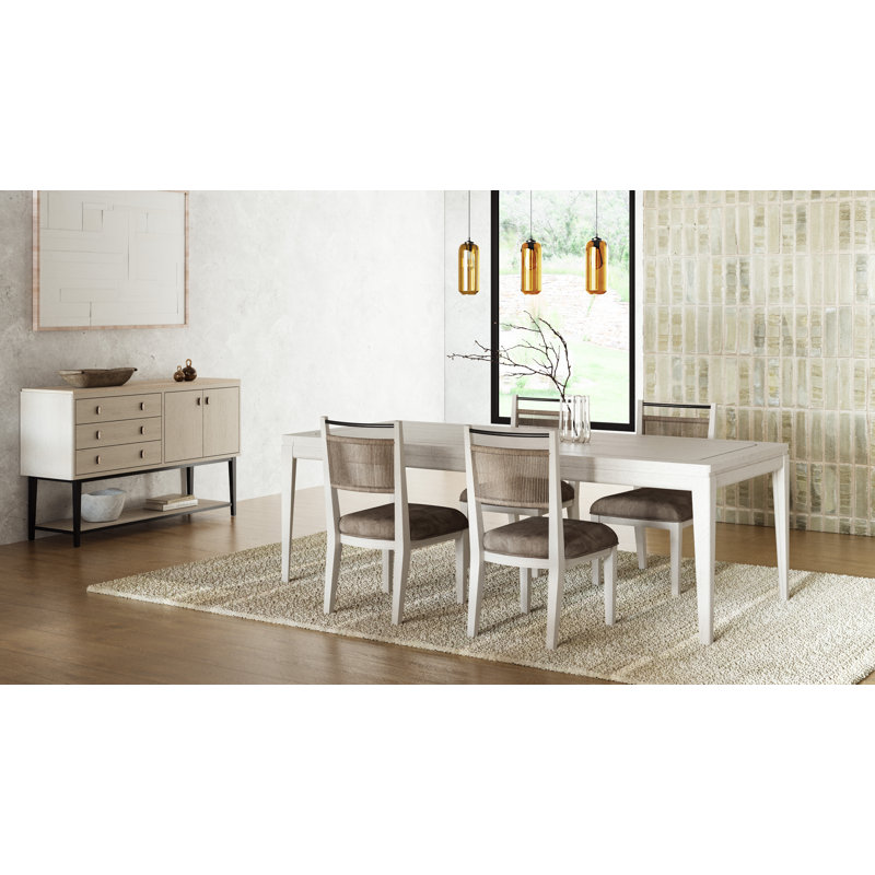 Chaises à dossier en corde Marielle - Vanille / brun clair, Blanc