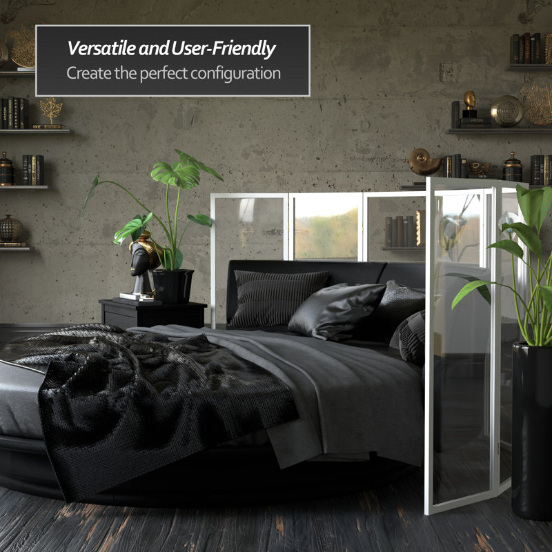 4 Ft. Tall Clear Screen Natural 6 Panel, 4, White, 36" H x 15.75" W x 1" D