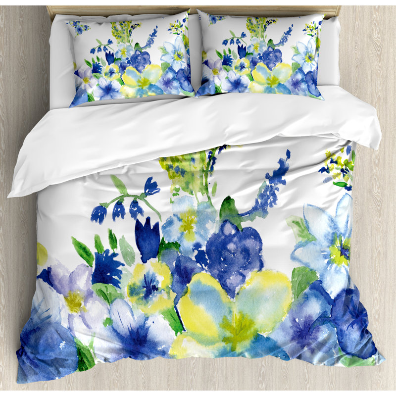 Farmhouse / Country Floral Duvet Cover, Queen Duvet Cover