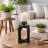 Cole Small Candle Holder, Black Iron Open X Frame, Clear Glass 19 Inch
