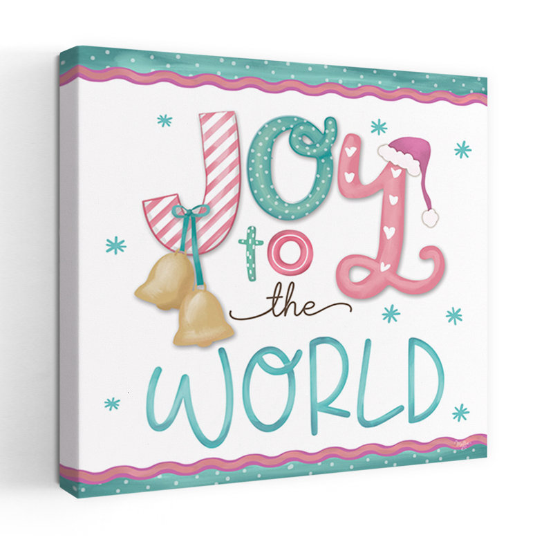 «Joy To The World», art abstrait contemporain hivernal, H 24 po x l 24 po