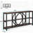 70.9 Inch Extra Long Console Table with 3-Tier Shelves, Unique Circular Frame for Rustic Industrial Decor, Narrow Entryway and Living Room Storage, Rustic Brown & Black