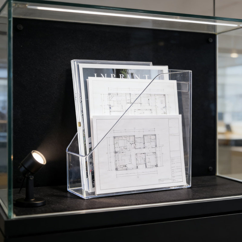 Ensemble de 6 porte-revues en acrylique, organisateur de bureau transparent avec poignées pour le rangement vertical de documents, fournitures scolaires pour le bureau à domicile, support de dossier de bureau