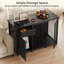 Table de bout 2-en-1 pour caisse de chien avec station de charge - Bois robuste et métal, capacité de 440 lb, pieds réglables-130038314