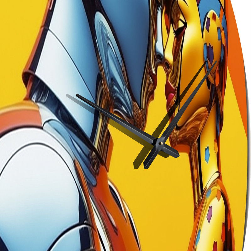 Horloge murale Retro Robot Couple In Love V, Petit
