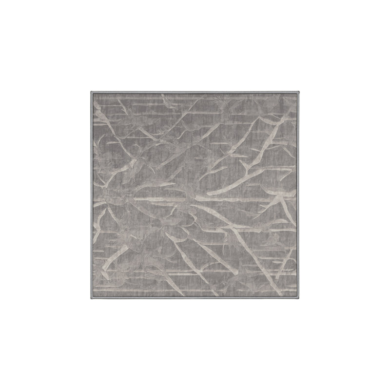 Tapis gris lavable à la machine, Carré 5 pi