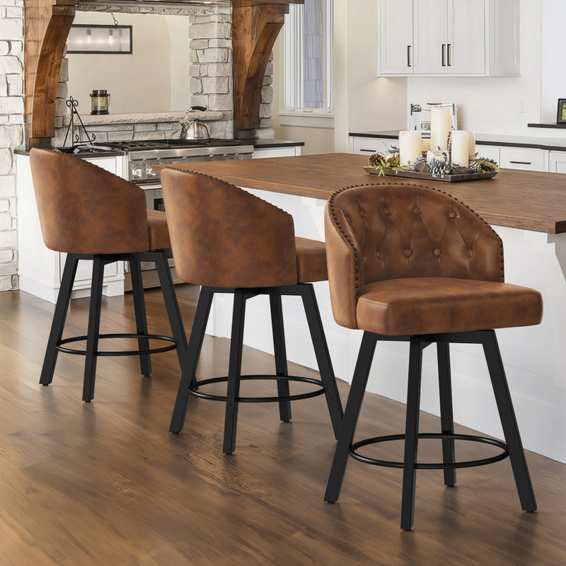 Tabouret de comptoir pivotant 25,98 po Drish, null