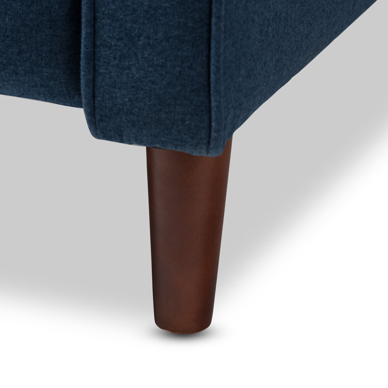 Mid-Century Blue Upholstered Manual Reclining Armchair